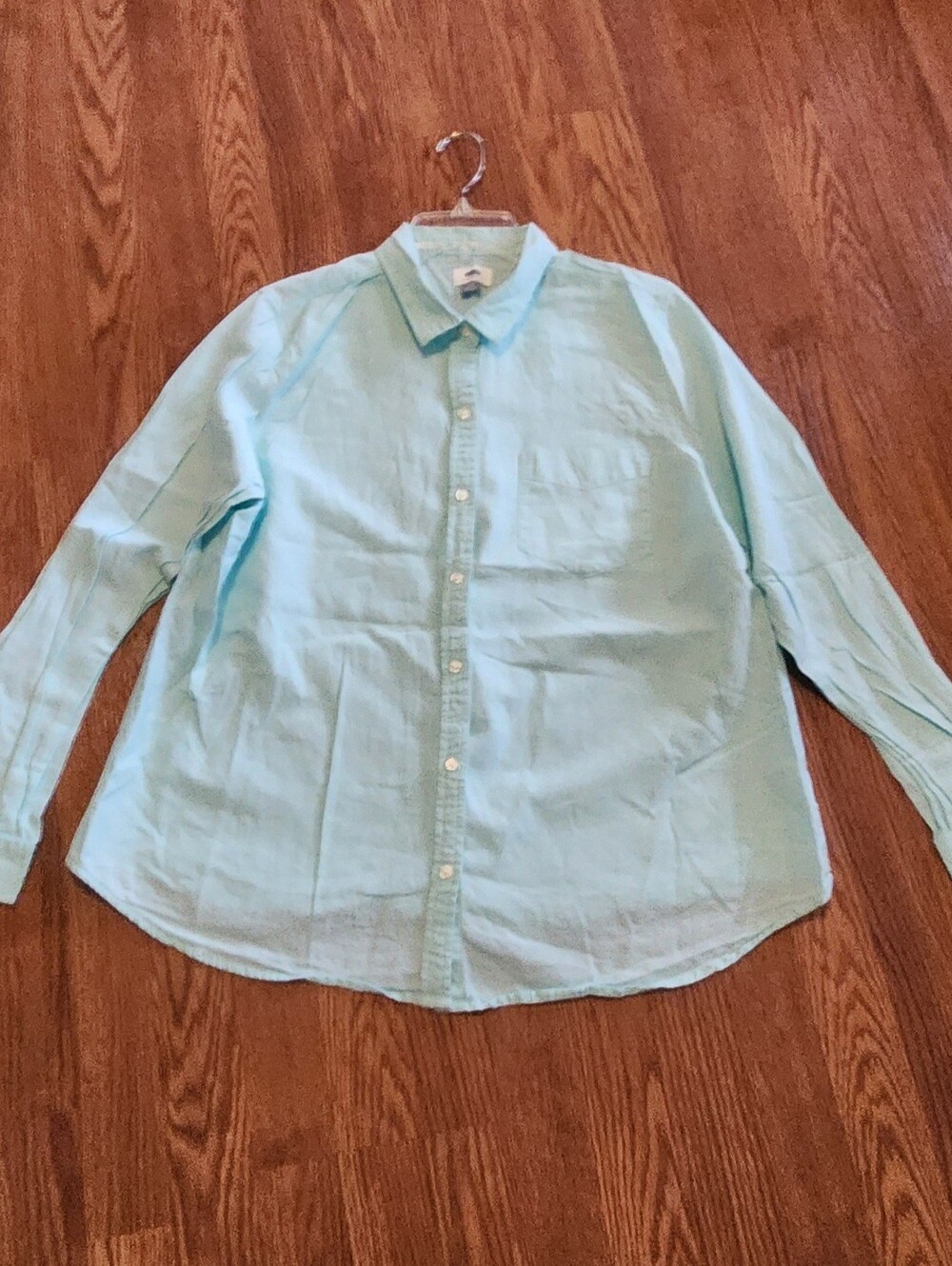 Old Navy Turquise Blue Long-Sleeve Button-Down Shirt